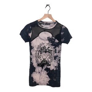 Affliction Keyhole Cutout T-Shirt Women’s Small Tie Dye Studded